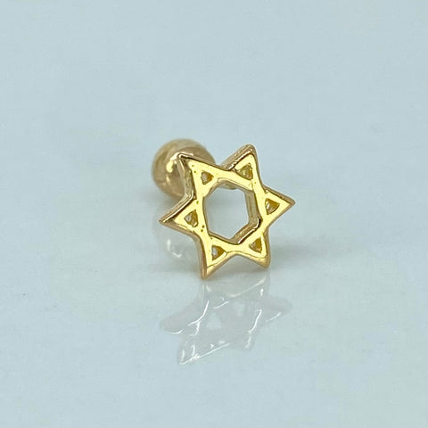 Piercing Estrella / Oro Amarillo 18k (Joya) / 0,35gr / 1.1cm / (Oreja) †