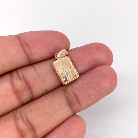 Dije Placa Rectangular Virgen Milagrosa Oro amarillo 0,95 Gr / 2,3 Cm