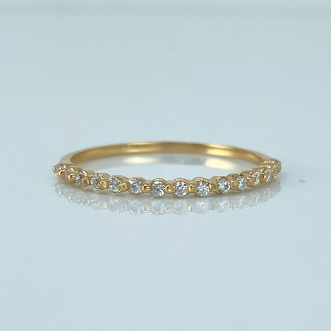 Anillo Churumbela Circones Blancos Oro amarillo / Talla 7 1/4 / 1,11 Gr †