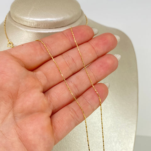 Cadena ● Palito Bolita Oro amarillo 18k +3 / 1,7 Gr / 0,8 mm / 50 Cm *