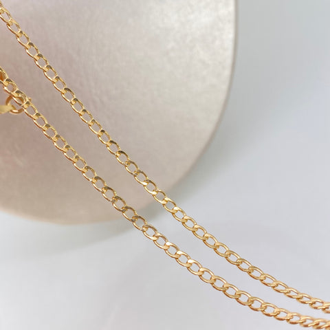 Cadena ● Cubana Oro amarillo 18k 2,65 Gr / 2,5 mm / 50 Cm †