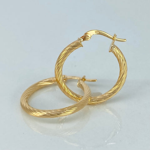 Candongas Entorchadas Oro amarillo 2,08 Gr / 2,2 Cm *