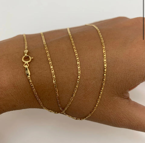 Cadena Italy plana diamantada Oro amarillo 18k 1,76 Gr / 1,2 mm / 50 Cm