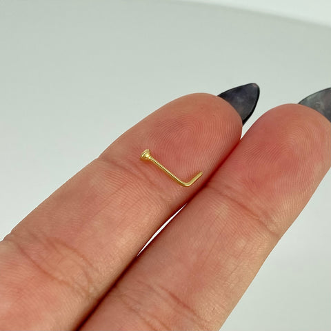 Piercing Circon Verde / Oro Amarillo 18k (Joya) / 0,10gr / 2,3mm / (Nariz)