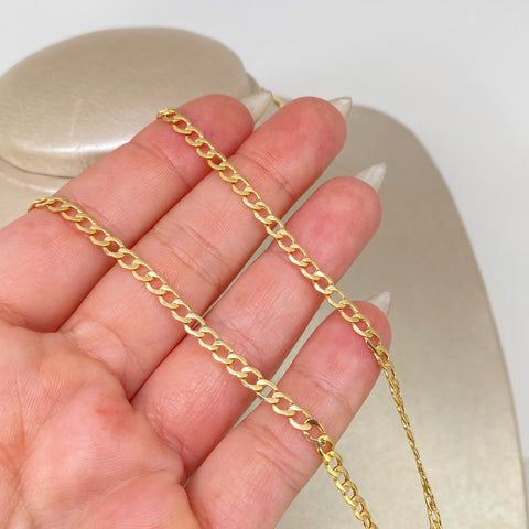 Cadena ● Cubana Oro amarillo 18k 4,15 Gr / 3,4 mm / 50 Cm *