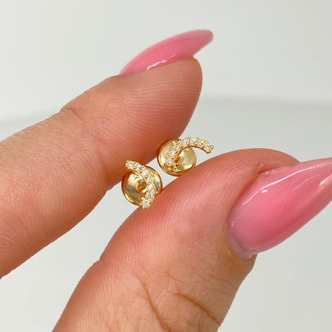 Topos Circones Blancos Oro amarillo 18k 0,5 Gr / 3 mm *