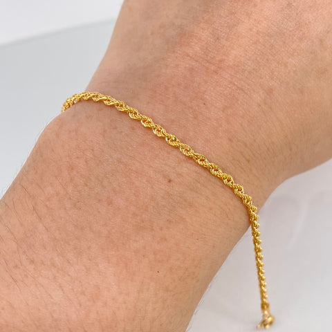 Pulso ● Lazo Oro amarillo 18k +1 / 1,4 Gr / 2,2 mm / 19,2 Cm *