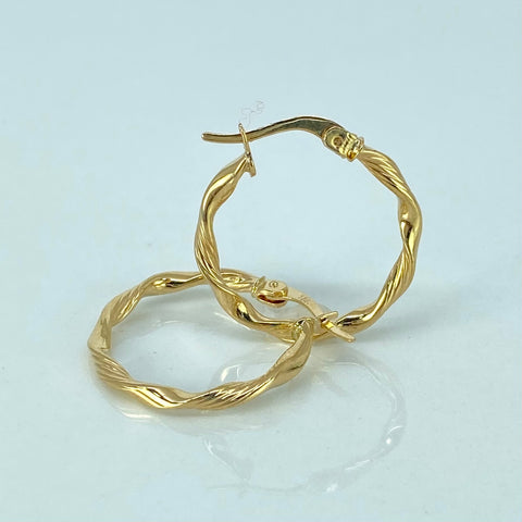 Candongas Melcochas Rayadas Oro amarillo 1,4 Gr / 2,3 Cm †