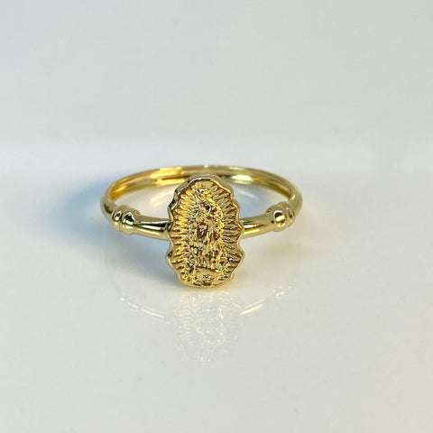 Anillo Contorno Virgen Guadalupe Oro amarillo 18k / Talla 7 1/4 / 1,42 Gr *