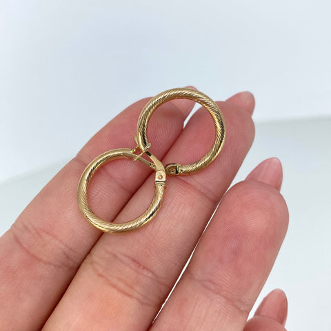 Candongas Rayadas Oro amarillo 1,5 Gr / 2 Cm *