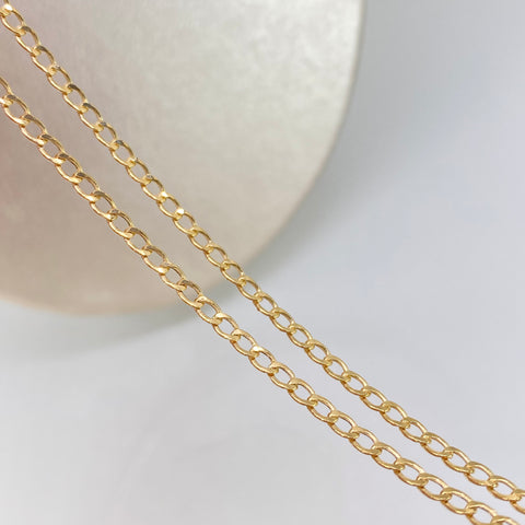 Cadena ● Cubana Oro amarillo 18k 3,08 Gr / 2,4 mm / 60 Cm *