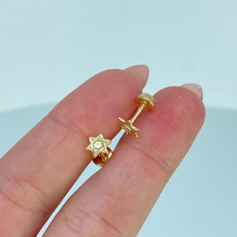 Topos Estrella De David Oro amarillo 18k 0,6 Gr / 6 mm *