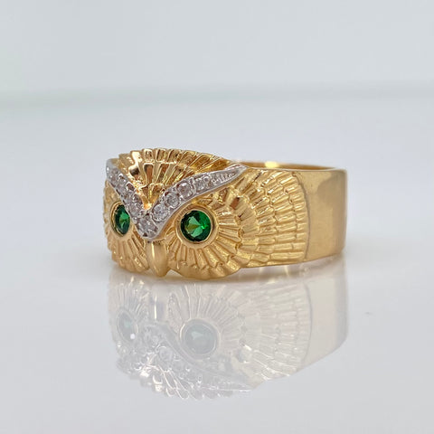 Anillo Búho Oro amarillo 18k / Talla 10 1/2 / 5,36 Gr *