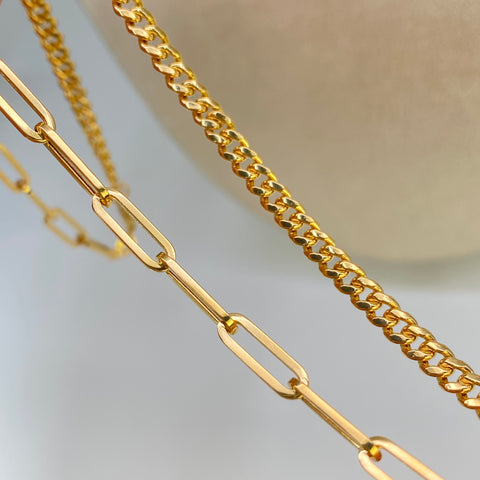 Cadena ● Cubana / Cajon Oro amarillo 18k 6,65 Gr / 3,8 mm / 45 Cm †