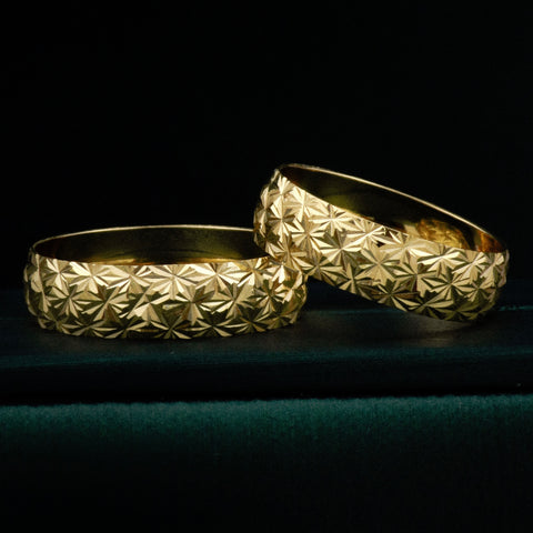 Anillo Argollas Diamantadas POR FABRICACIÓN Oro amarillo 18k / Talla 7 / 10 Gr *