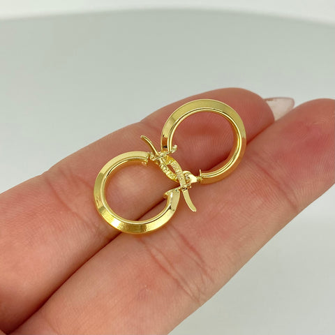 Candongas Lisas Triangulares Oro amarillo 18k 1,1 Gr / 1,6 Cm