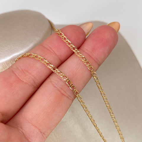 Cadena ● Cubana Doble Oro amarillo 18k 2,6 Gr / 2,5 mm / 45 Cm †