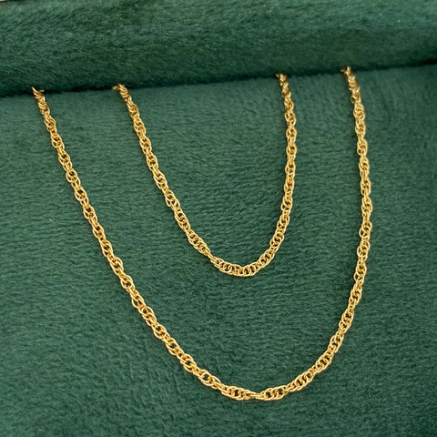 Cadena Doble Aro Seguido Oro amarillo 18k +1 / 3,1 Gr / 1,5 mm / 50 Cm †