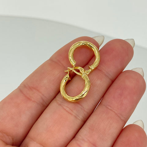 Candongas Entorchadas Linea Central Oro amarillo 18k 1,6 Gr / 1,8 Cm