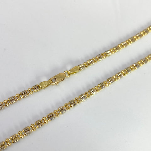 Cadena Italy Punto Cuadrado Oro amarillo y Oro blanco 18k +3 / 11,22 Gr / 2,6 mm / 60 Cm *