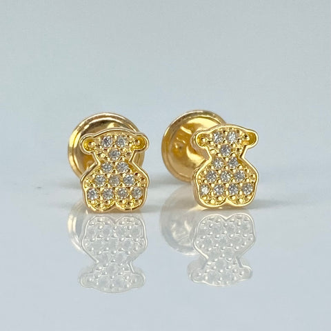 Topos Osos TS Circones Blancos Oro amarillo 18k 0,82 Gr / 5 mm *