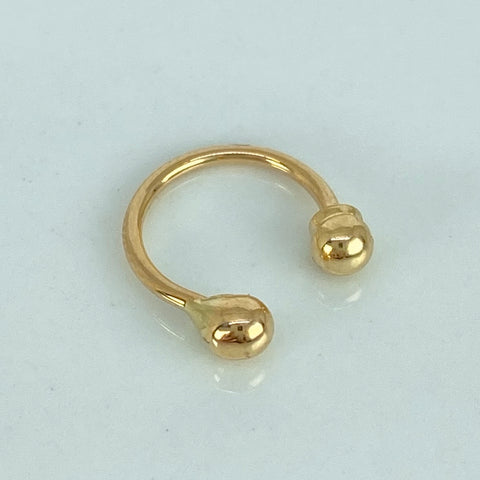 Piercing Aro Bola / Oro Amarillo 18k (Joya) / 0,45gr / 1.1cm / (Oreja/Nariz) †