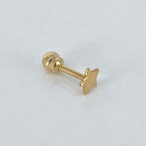 Piercing Estrella / Oro Amarillo 18k (Joya) / 4mm / 0,3gr / 1cm / (Oreja) †