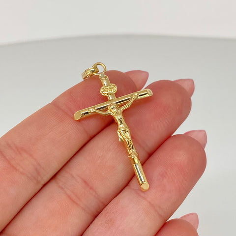 Dije Cruz Cristo Oro amarillo 18k 1,45 Gr / 4,3 Cm *
