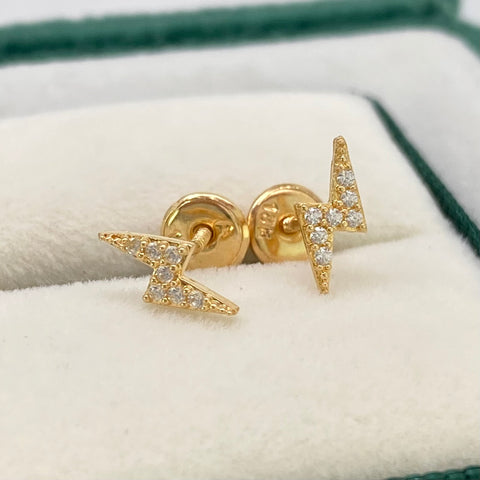 Topos Rayo Circones Blancos Oro amarillo 18k 0,70 Gr / 8,8 mm