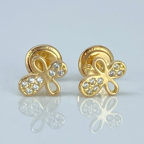 Topos Cruz Circones Blancos Oro amarillo 0,85 Gr / 6,5 mm