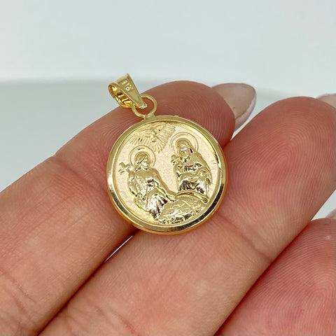 Dije Santisima Trinidad Oro amarillo 18k 1,17 Gr / 2,5 Cm  †