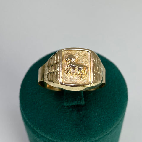 Anillo Caballo Oro amarillo 18k / Talla 12 / 3,83 Gr *