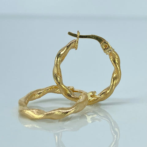 Candongas Melcochas Rayadas Oro amarillo 1,4 Gr / 1,9 Cm