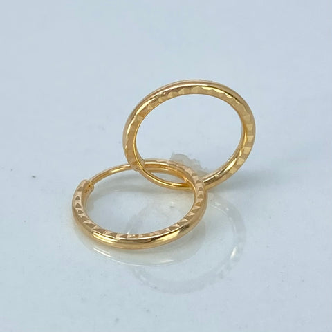 Candongas Imperdibles Diamantadas Oro amarillo 0,55 Gr / 1,1 Cm †
