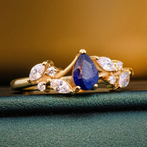 Anillo Solitario Personalizado Zafiro POR FABRICACION Oro amarillo 18k / Talla 5/10 / 3,46 Gr *