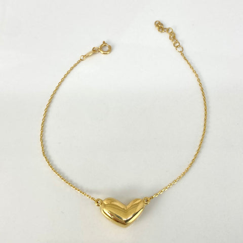 Pulso ● Corazon Aro Seguido Oro amarillo 18k +3 / 1,82 Gr / 0,8 mm / 17,5 Cm