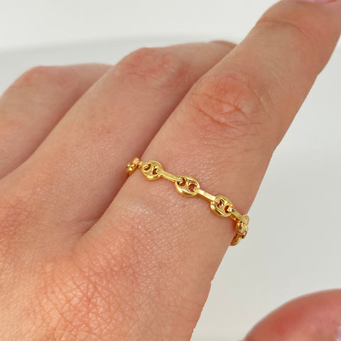 Anillo GC 10 Eslabones Oro amarillo / Talla 7/9 / 0,85 Gr / 3,3 mm
