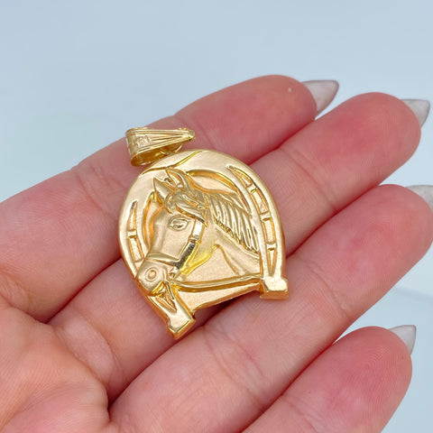 Dije Herradura Caballo Oro amarillo 18k 4,39 Gr / 4,1 Cm †