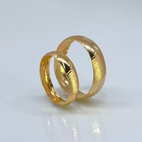 Anillo Argollas Lisas / Diamantadas POR FABRICACIÓN Oro amarillo 18k / Talla 7 / 10 Gr *