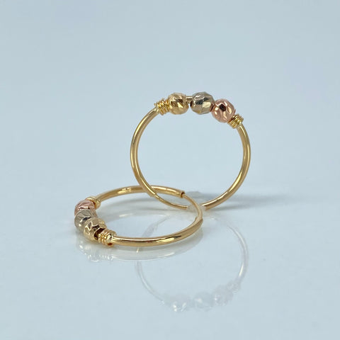 Candongas Imperdibles Bolas Diamantadas 3mm Oro amarillo 1,1 Gr / 1,6 Cm †