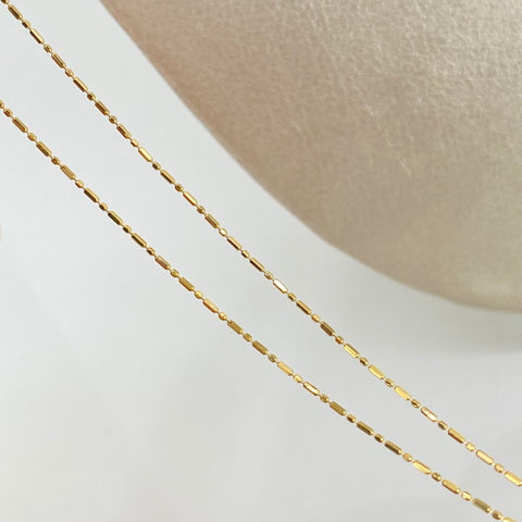 Cadena ● Palito Bolita Oro amarillo 18k +3 / 1,7 Gr / 0,8 mm / 50 Cm *