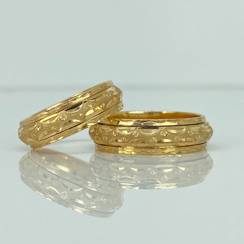 Anillo Argollas Matrimoniales Articulable Con Circones POR FABRICACION Oro amarillo 18k / Talla 7 /10 / 12 Gr *