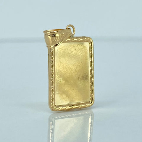 Dije Placa Rectangular Oro amarillo 1,5 Gr / 2,7 Cm *