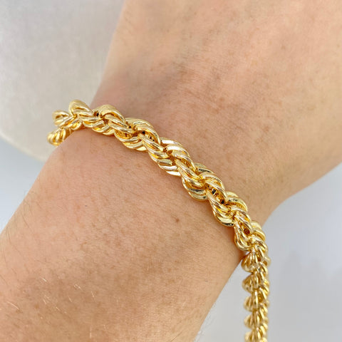 Pulso ● Lazo Oro amarillo 18k +1 / 10 Gr / 7 mm / 20,5 Cm *