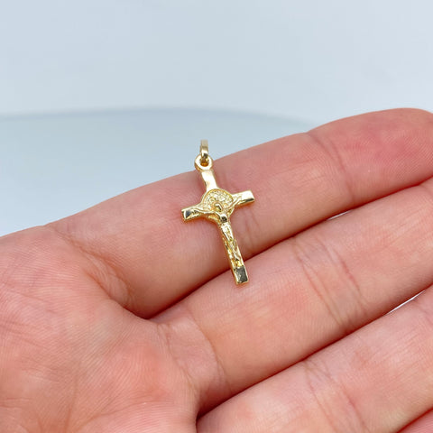 Dije Cruz San Benito Oro amarillo 18k 1,47 Gr / 2,7 Cm  *