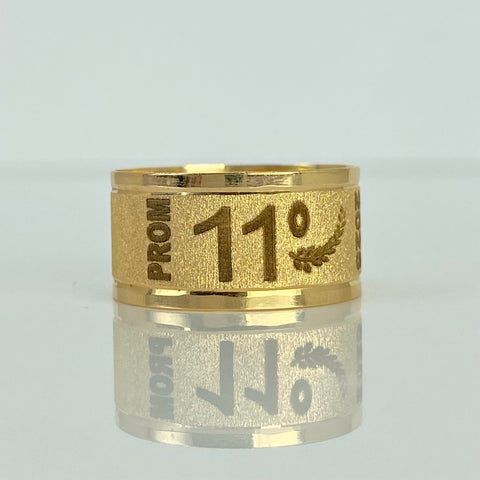 Anillo Argolla Diamantada PROM 11° Oro amarillo 18k / Talla 8 / 2,7 Gr *