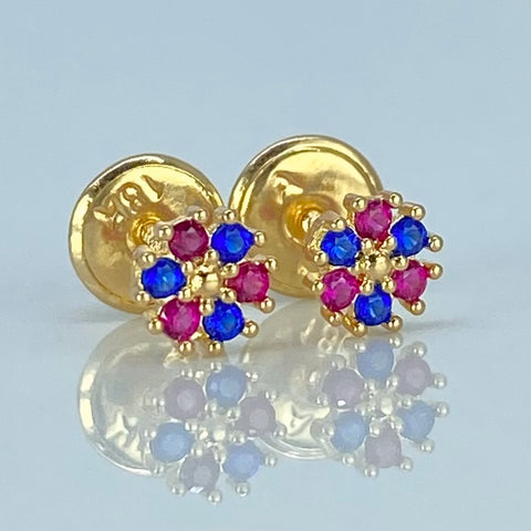 Topos Flor Circones Azules Fucsias Oro amarillo 0,6 Gr / 5 mm †