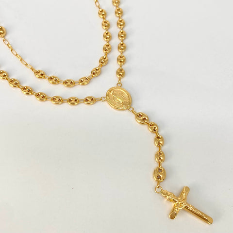 Rosario Virgen Milagrosa GC  Oro amarillo 18k 11,1 Gr / 5 mm / 65 Cm *