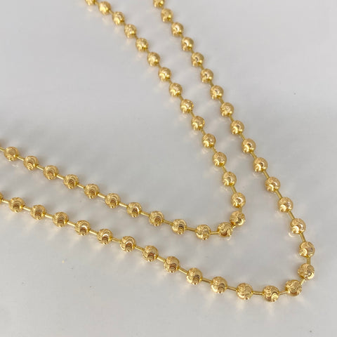 Cadena Militar Diamantado Luna NAC ESP  Oro amarillo 18k +1 / 12,5 Gr / 3,7 mm / 50 Cm *