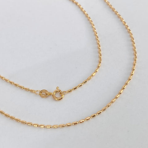 Cadena ● Barril Oro amarillo 18k +3 / 3,8 Gr / 1,1 mm / 50 Cm *